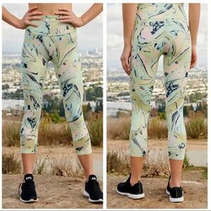FREE PEOPLE Movement Green Marble Lose Your Marbles Legging Size XS